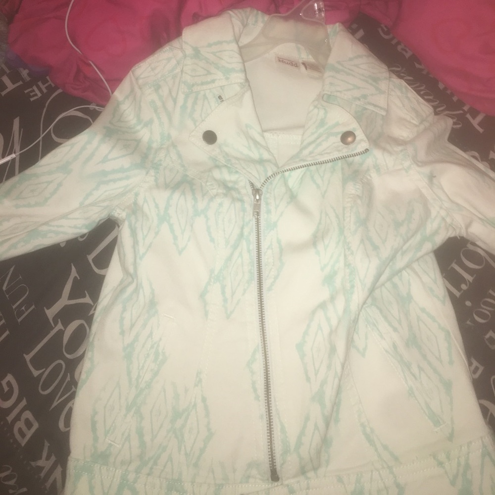 White & blue jean jacket!